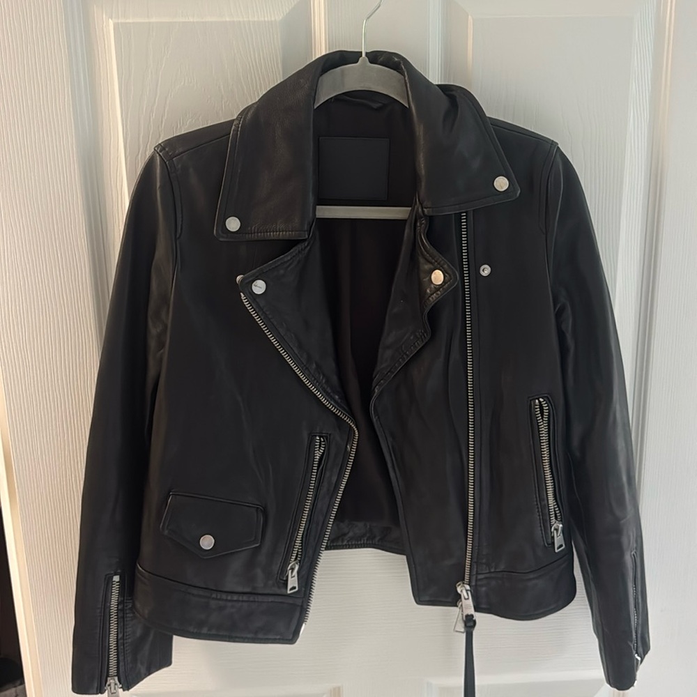 All Saints Size 6 Leather Jacket